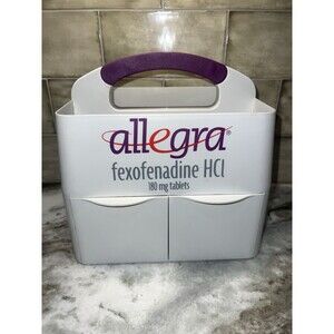 Allegra Fexofenadine HCl 180mg Allergy Relief Storage Box Carrier Desk Orgaziner